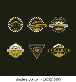 Set of Badges Mountain Expedition Logo