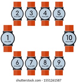 Set of badges with number of days left sign, number days left countdown vector illustration template, ready use for banners, landing page, template, ui, web, mobile app, poster, flyer, stickers.