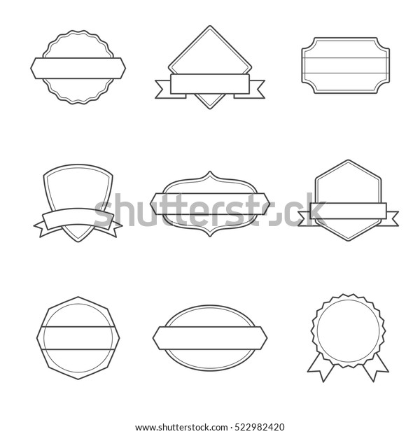 Set Badges Outlined Black White Vol Stock Vector (Royalty Free ...