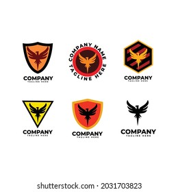Set of Badges Phoenix Bird Logo