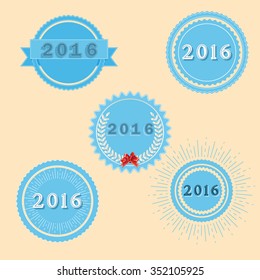 Set of badges with the tag for 2016