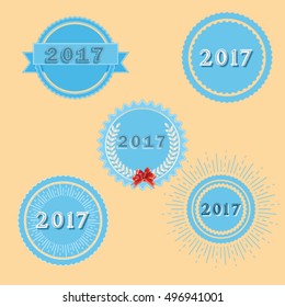 Set of badges with tag for 2017