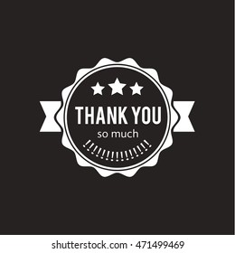 Set of badges with thank you graphics and design elements vector labels and logo for gratitude, branding, advertisement.