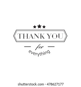 Set of badges with thank you graphics and design elements vector labels and logo for gratitude, branding, advertisement.