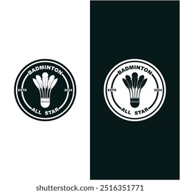 conjunto de Badminton Logo vetor ilustração design