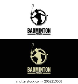 Set Of Badminton Smash Logo Designs
