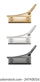 A set of bag accessories from different materials on a white background. Vector illustration