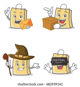 Set of bag character with envelope box witch virtual