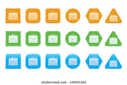 set of bag icons of different shape
