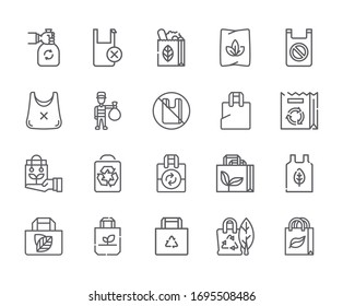 Set of Bag Related Vector Line Icons. - vector