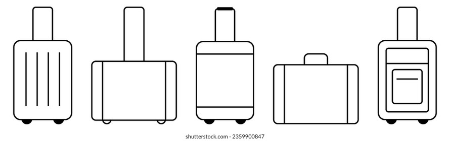 Set of baggage line icons. Travel concept. Vector illustration isolated on white background
