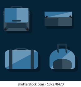 Set of bags in a flat design