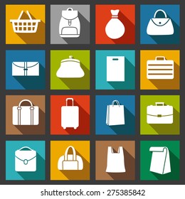 Set of Bags Icons. Vector