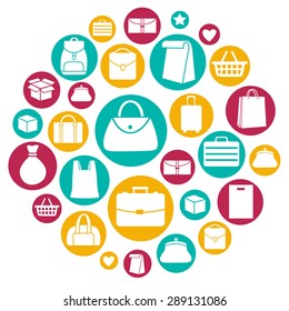 Set of Bags Icons. Vector