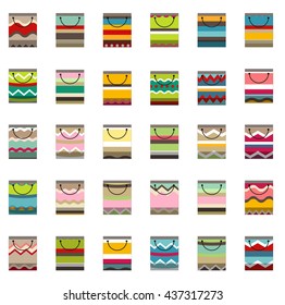 Set mit Taschen zum Einkaufen. Objekte einzeln auf Weiß für Ihr Design