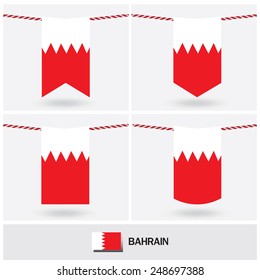 Set of Bahrain flag. vector illustration 
