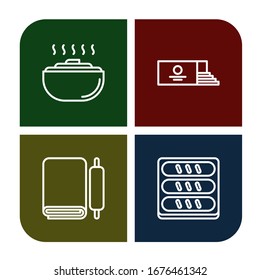 Set of baker icons. Such as Dough, Loaf, Bread , baker icons