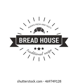 Set of bakery badges with bread, pastry icons and design elements. Vector labels and bakery logo for signage, branding, advertisement. Template of bakery logo and badges for fresh baked goods
