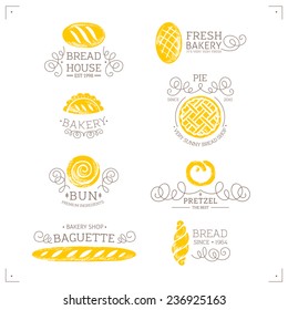 Set Of Bakery Bread Logo. Vector illustration.