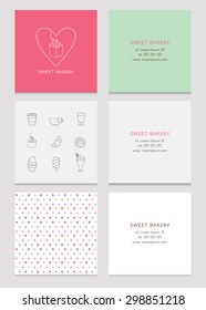 Set of bakery business cards