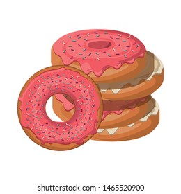set of bakery donuts fresh and delicious