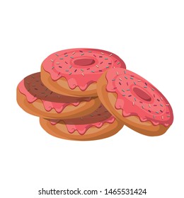 set of bakery donuts fresh and delicious