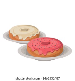 set of bakery donuts fresh and delicious