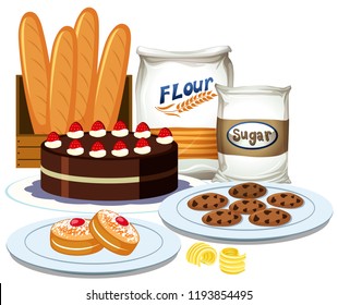 Kollektionsgrafik der Bäckereielemente