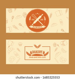 Set of bakery engraved elements Vector