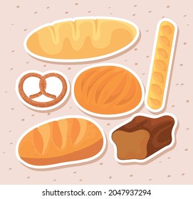 set of bakery food designs