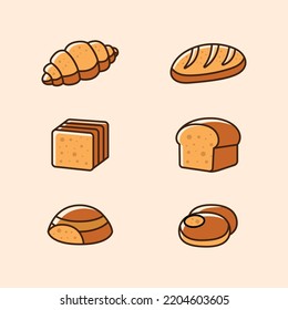 set of Bakery food vector illustration