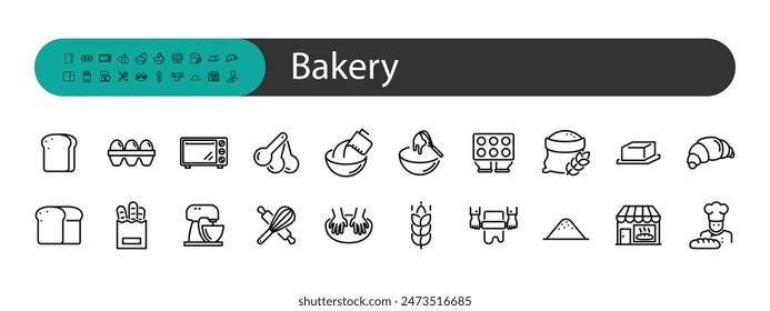 set of bakery icons, bread