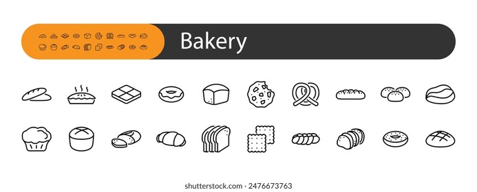 set of bakery icons, bread