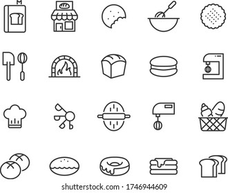 set of bakery icons, bread, pastry, egg