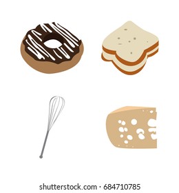 Set of bakery icons on a white background, Vector illustration