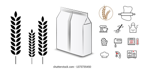 Set of bakery icons. Ready for your design. Vector icons can be used on different backgrounds. EPS10.