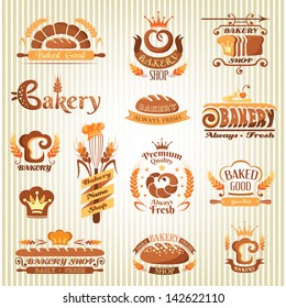 Set of bakery labels, badges and design elements