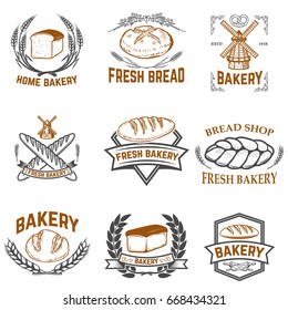 Set Bakery Labels Bread Shop Fresh Stock Vector (Royalty Free ...