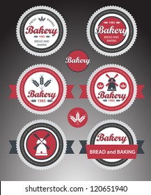 Set of bakery labels. Vector