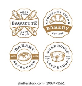 set of bakery logo badge in vintage design.