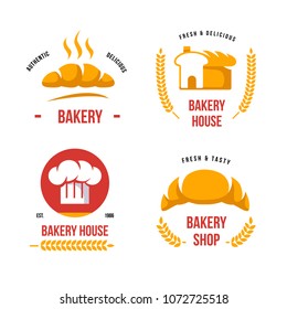 Set of bakery logos for company 