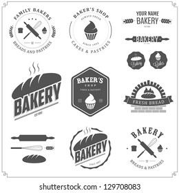 Set of bakery logos, labels, badges and design elements