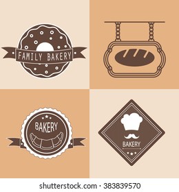 Set of bakery logos, labels, badges for design fresh baked goods