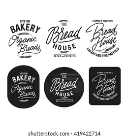 Conjunto de logotipos, etiquetas, insignias y elementos de diseño de panadería