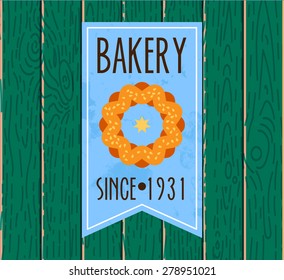 Set of bakery logos, labels and design Elements. Fresh bread, cakes, pies. In vintage style.