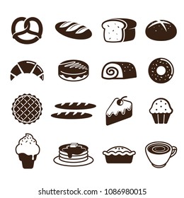 Set of bakery and pastry products