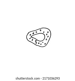 A set of bakery products on a white background.