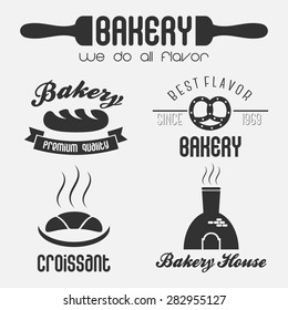 Set of bakery shop logo elements design for badge, banner, emblem, logo