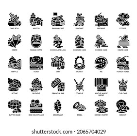 Set of bakery thin line icons for any web and app project. 