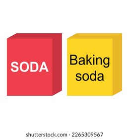 Set of Baking soda ingredient icon, cook design symbol, bakery product vector illustration .